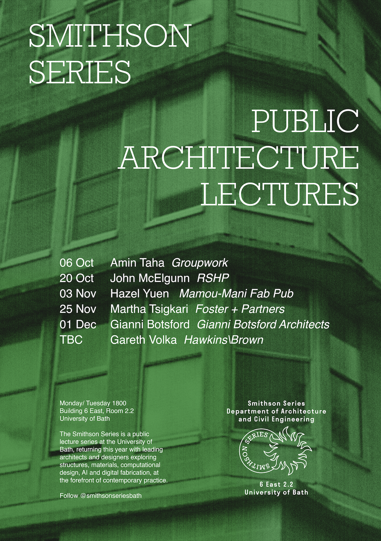Smithson Series public lectures poster, 2025